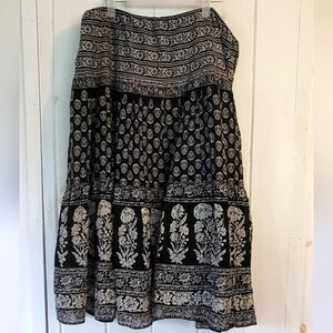 Lauren Ralph Lauren Pull On Full Summer Cotton Skirt